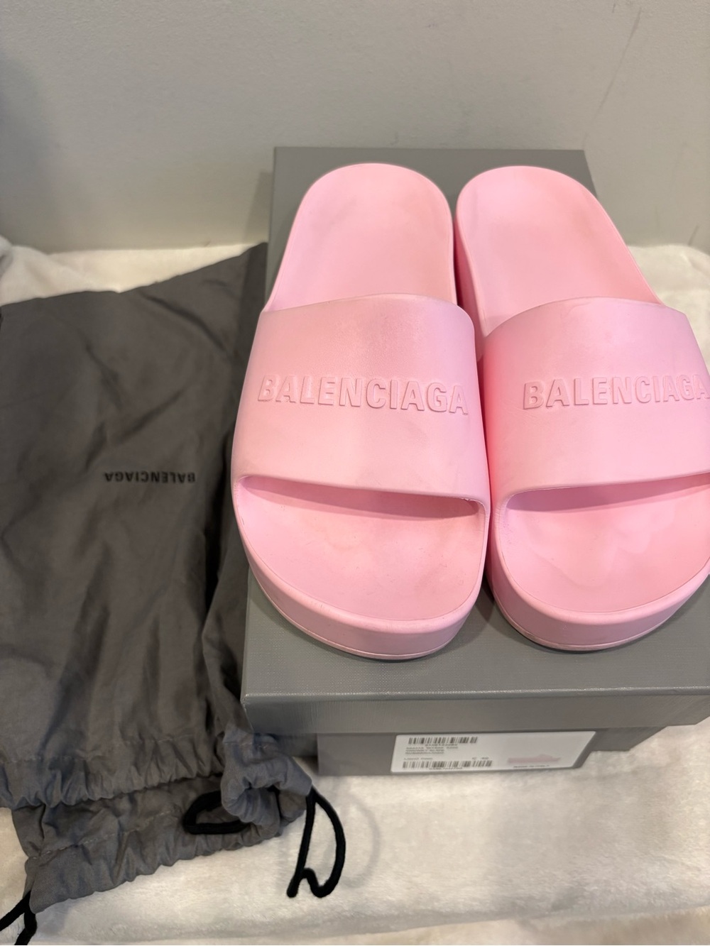 Balenciaga Pink Platform Slides